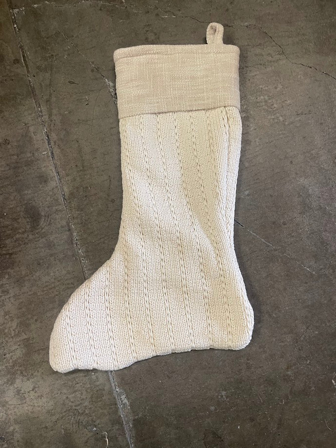 BOHO CHRISTMAS STOCKING 100 COTTON KNIT