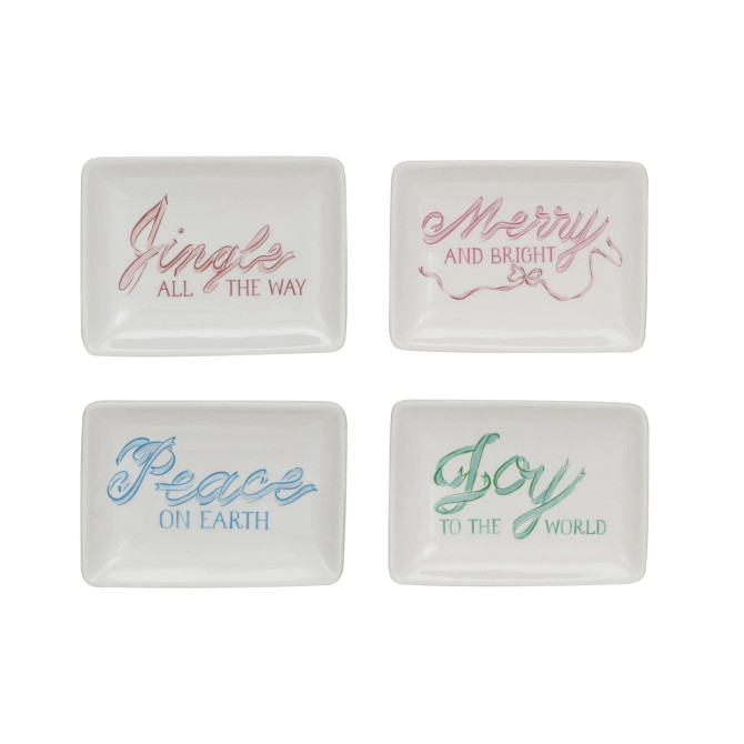 STONEWARE DISH WITH HOLIDAY SAYING