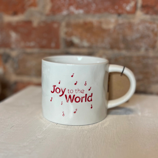 STONEWARE HOLIDAY MUG W/ SECRET IMAGE ON BOTTOM 16OZ