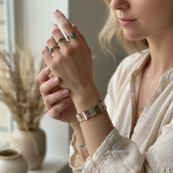 ARTISTIC TEXTURED STRETCH BRACELET