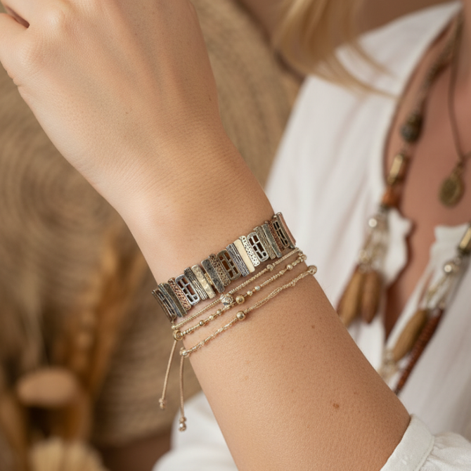 ARTISTIC TEXTURED STRETCH BRACELET