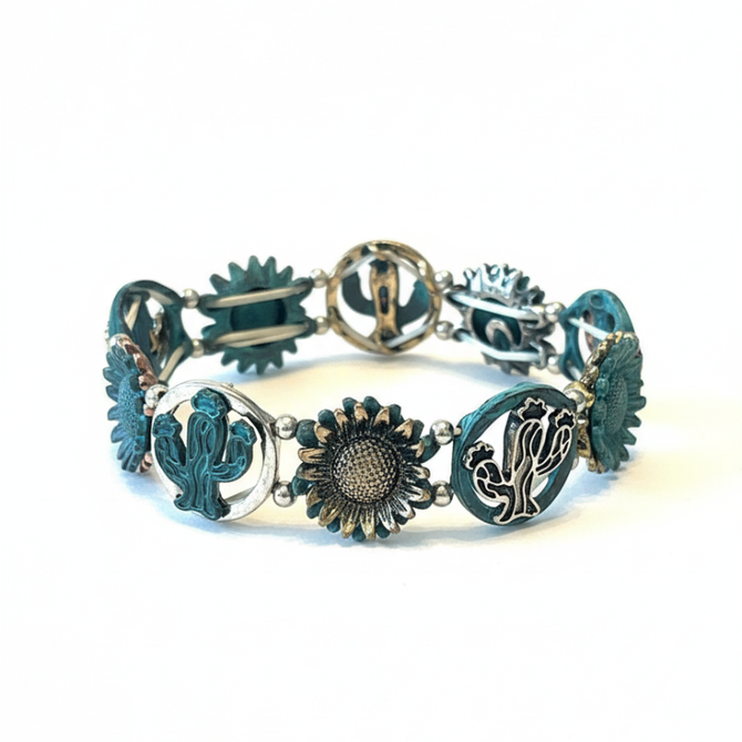 WESTERN BOHO CACTUS SUNFLOWER BRACELET