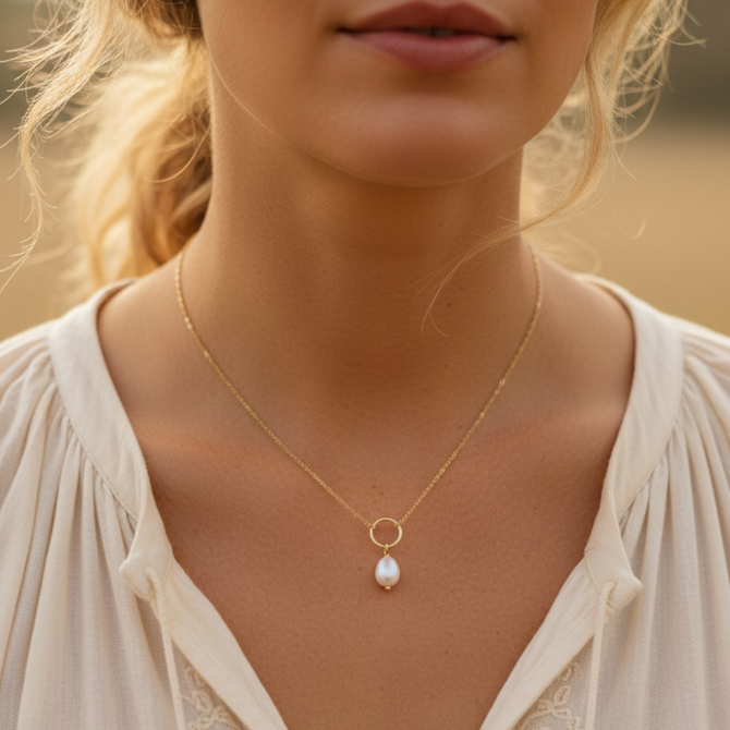 GOLD DIPPED PEARL NECKLACE