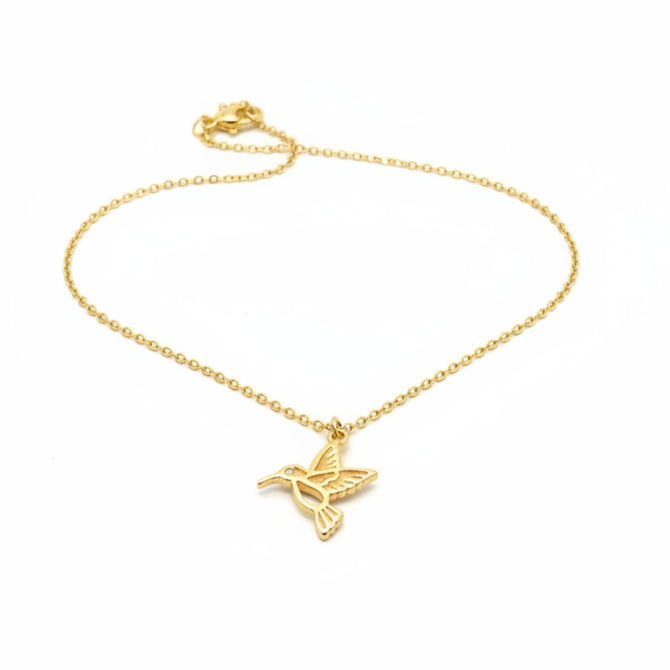 18K GOLD DIPPED HUMMINGBIRD NECKLACE