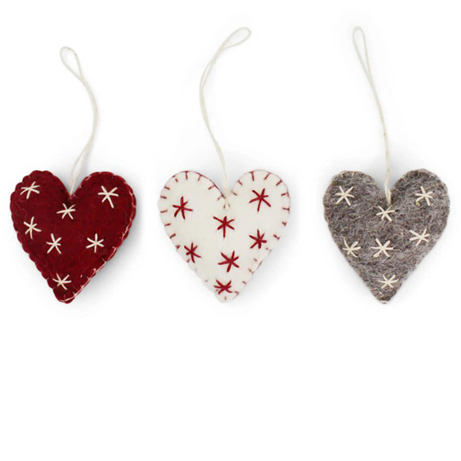 HANDMADE HEART WITH STARS ORNAMENT