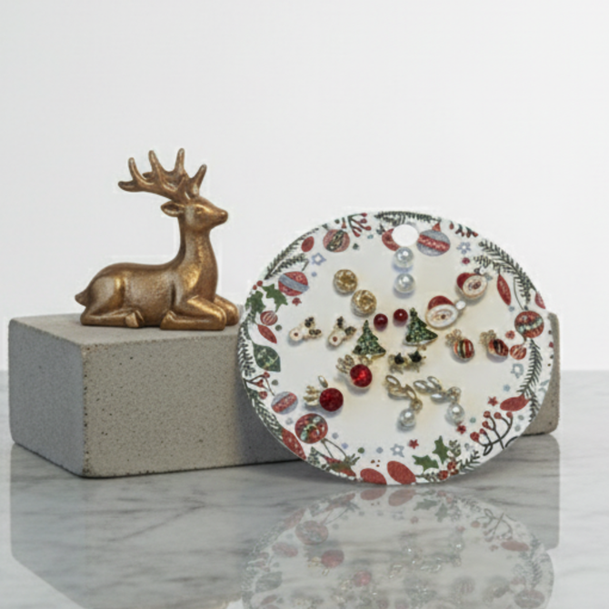 FESTIVE FAVORITES 10-PAIR CHRISTMAS EARRING SET