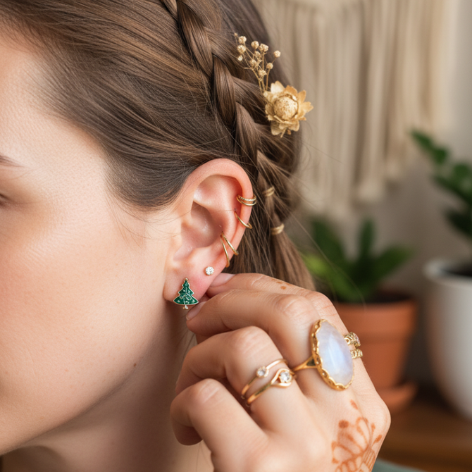 FESTIVE FAVORITES 10-PAIR CHRISTMAS EARRING SET