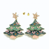 FESTIVE CHRISTMAS TREE PEARL & CRYSTAL DANGLE EARRINGS