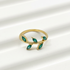 GOLD EMERALD LEAF VINE RING
