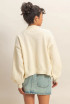 OVERSIZED TEXTUED KNIT CARDIGAN SWEATER