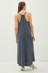 V-NECK RACERBACK ADJUSTABLE STRAP MAXI DRESS