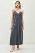 V-NECK RACERBACK ADJUSTABLE STRAP MAXI DRESS