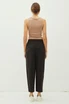 HIGH RISE ELASTIC DRAWSTRING ANKLE PANTS