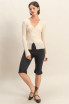 V NECK LONG SLEEVE RIBBED CARDIGAN