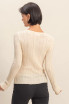 V NECK LONG SLEEVE RIBBED CARDIGAN
