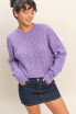 CROPPED CABLE KNIT SWEATER