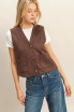 BUTTON FRONT SUEDE VEST