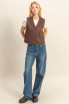BUTTON FRONT SUEDE VEST