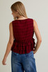 RUFFLE TIERED BOAT NECK TOP
