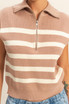 STRIPE HALF ZIP SWEATER VEST