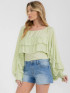 LONG SLEEVE RUFFLE TIERED BLOUSE