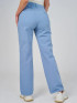 BUTTON CLOSURE POCKETS WIDE LEG DENIM PANTS