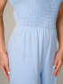 SLEEVELESS SMOCK WIDE LEG JUMPSUIT