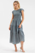 SMOCKED TIERED MIDI DRESS