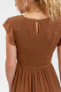 SMOCKED TIERED MIDI DRESS