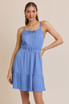 FRONT TIE BOW STRAP MINI DRESS