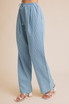 DRAW STRING WAIST STRIPE CHAMBRAY PANTS