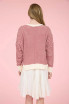 STRIPE EXPOSED SEAM SPLIT HEM KNIT TOP