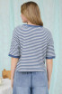 STRIPE BUTTON DOWN THERMAL KNIT TOP