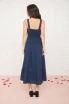 LINE LACE TRIM SLEEVELESS MIDI DRESS