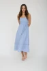LINE LACE TRIM SLEEVELESS MIDI DRESS