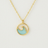 ROUND WAVE COIN GOLD PENDANT DAINTY NECKLACE