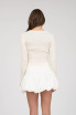BOW EMBROIDERY FRONT TIE KNIT CARDIGAN