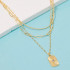 GOLD DIPPED CZ DOG TAG PENDANT NECKLACE