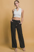 DRAWSTRING WAIST LINEN PANTS