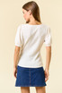 TIE FRONT POINTELLE KNIT BLOUSE