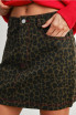 LEOPARD PRINT BUTTONED MINI SKIRT