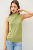 LIGHTWEIGHT MOCK NECK SLEEVELESS SWEATER