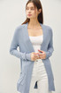 COTTON BLEND KNIT OPEN FRONT CARDIGAN