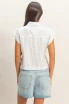 STRIPED CAP SLEEVE BUTTON UP SHIRT