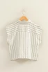 STRIPED CAP SLEEVE BUTTON UP SHIRT