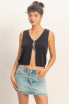 V-NECK WITH BLANKET STITCH VEST TOP