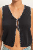 V-NECK WITH BLANKET STITCH VEST TOP