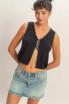 V-NECK WITH BLANKET STITCH VEST TOP