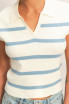 COLLARED STRIPED POLO TOP