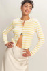STRIPED BUTTON-UP CARDIGAN